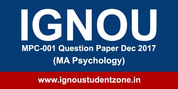 with papers answers question g exam card Ignou Dec MPC 2017 001 Paper Ignou Question  Student  Zone