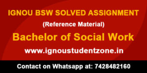 IGNOU BSW Solved Assignment 2019-20 | IGNOU Student Zone